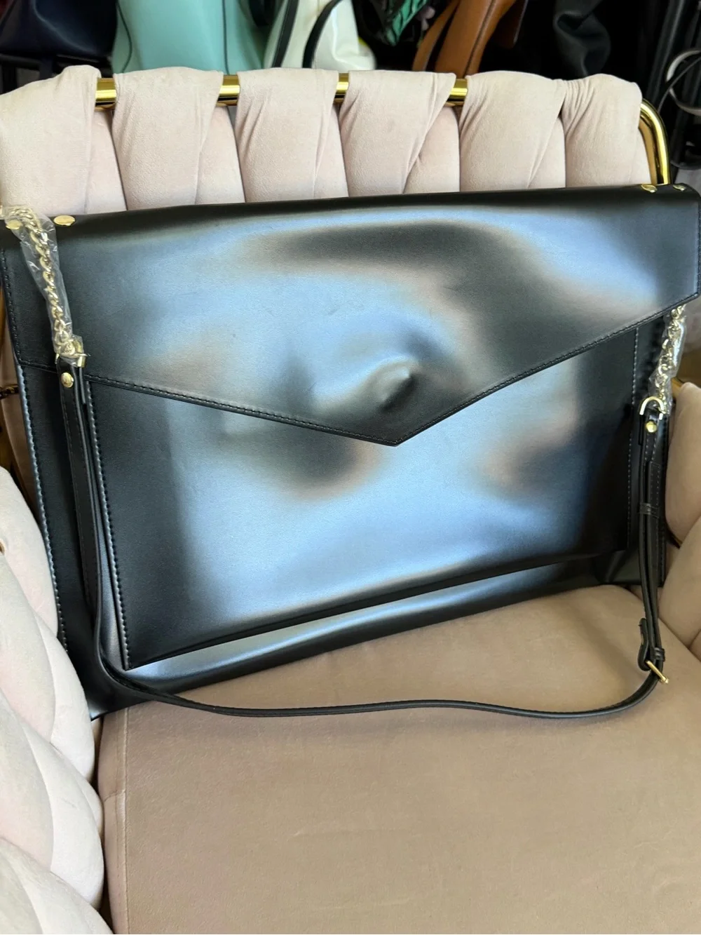 Glass Ladder & Co. The Hepburn Black Vegan Leather Laptop Bag / Document Holder
